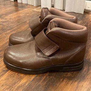 Drew Big Easy Boot Shoe Sz 12 4W Wide Brown Pebbled Leather 44858-88 EUC